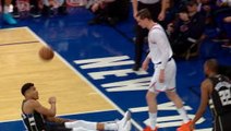 Hezonja's poster slam for Knicks in victory over Bucks