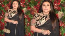 Deepika & Ranveer Reception: Rani Mukerji looks a little FAT in her black sheer saree | FilmiBeat