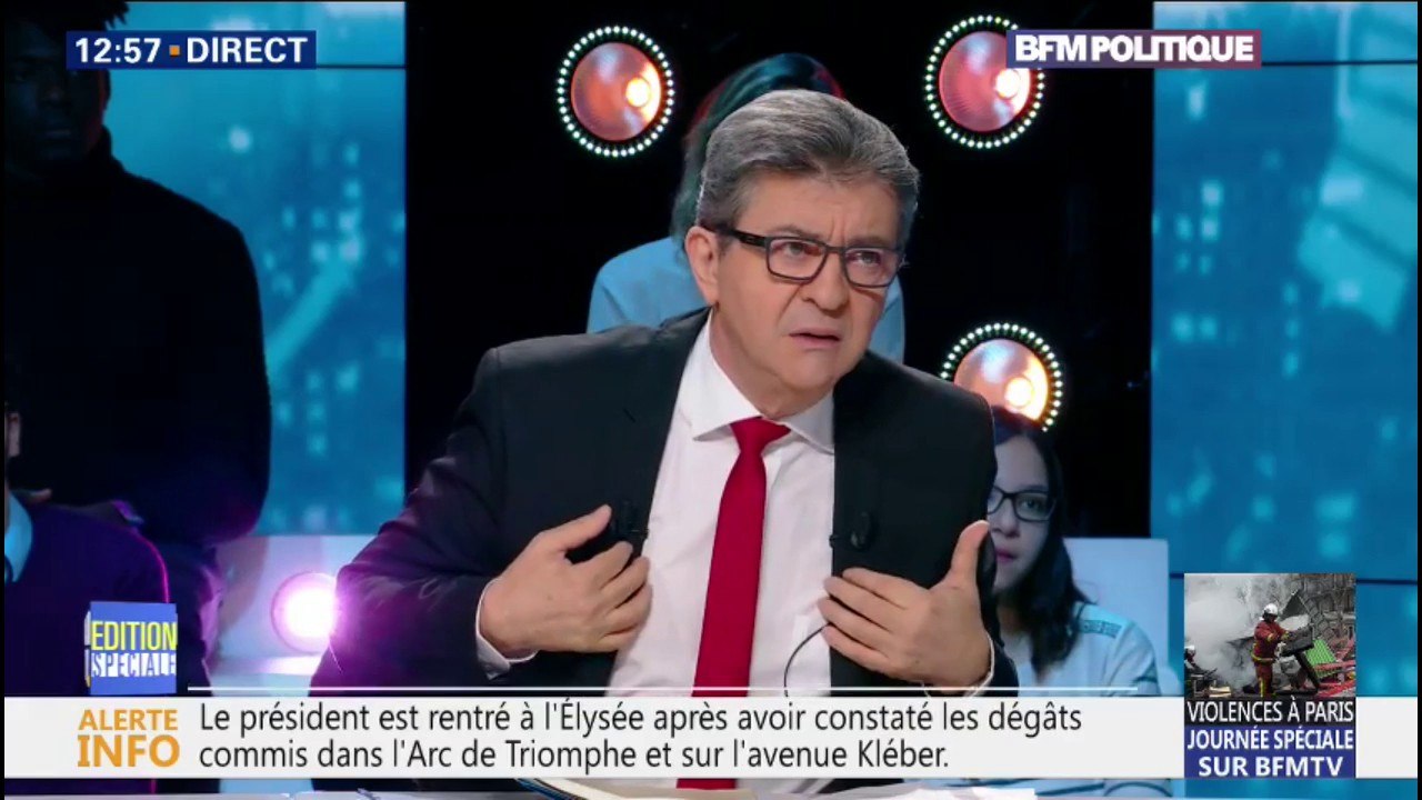 "Ils donnent du poids à ma parole." Selon Mélenchon, les gilets jaunes "aspirent" à son programme