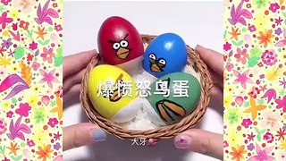 What Is Your Favorite Color Inside Angry Bird Egg ? | Relaxing Slime ASMR Video (Aug)