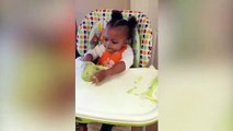 Cute video of toddler eating avocado and banana goes viral 2019