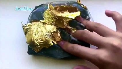 The Most Satisfying Slime ASMR #60 - Gold Leaf Slime