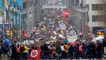 بروکسل؛ راهپیمایی بزرگ فعالان محیط زیست همزمان با گشایش اجلاس اقلیمی لهستان