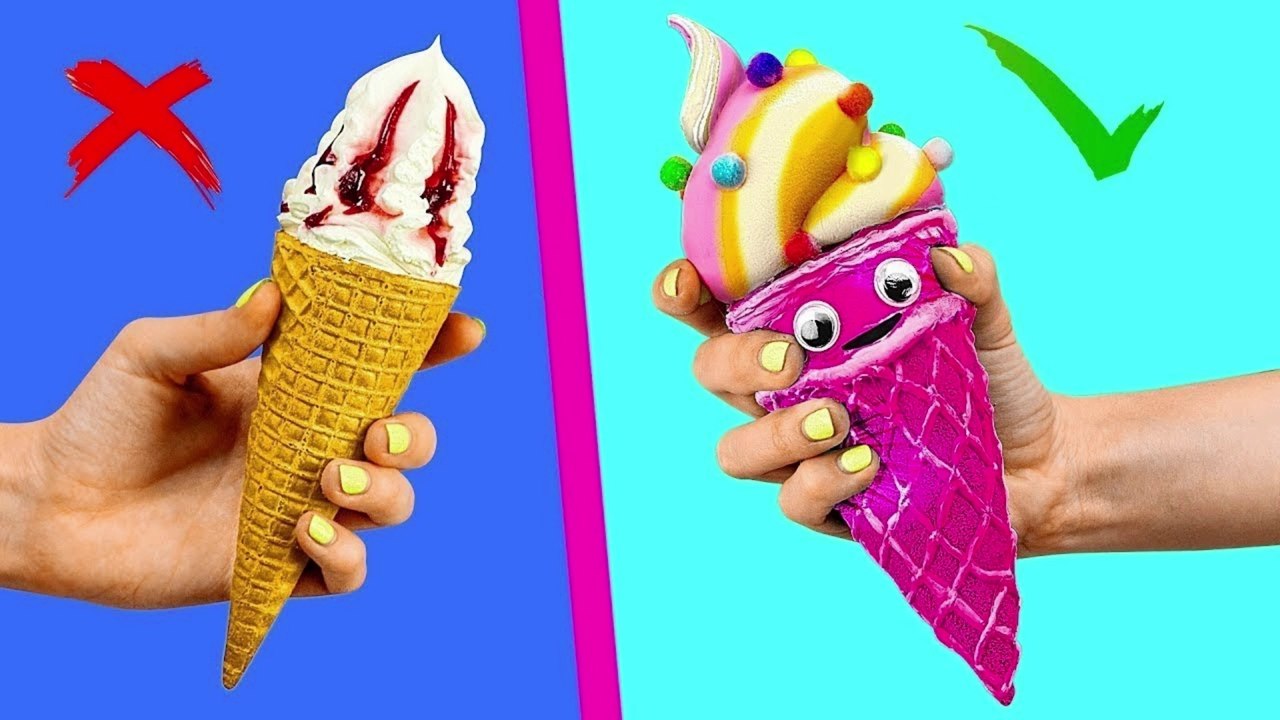 NOURRITURE CARTOON vs VRAIE NOURRITURE : LE CHALLENGE ! / BURGER SQUISHY