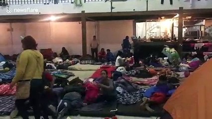 Migrants relocated to new shelter at Tijuana border