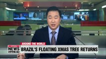 Famous floating 70-meter tall Christmas tree lights up Rio de Janeiro skyline