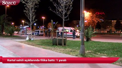 Kartal sahili açıklarında filika battı 1 yaralı