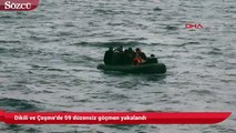 Dikili ve Çeşme'de 59 düzensiz göçmen yakalandı