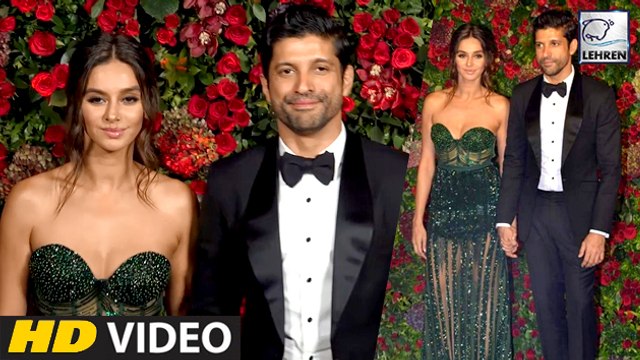 Farhan Akhtar And Shibani Dandekar Arrive Hand-In-Hand At Deepika And Ranveer's Reception