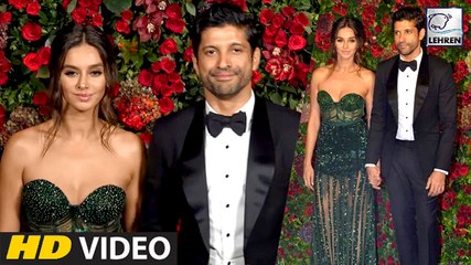 Farhan Akhtar And Shibani Dandekar Arrive Hand-In-Hand At Deepika And Ranveer's Reception