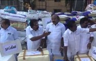 கஜா புயலால் பாதித்த மாவட்டங்களுக்கு நிவாரண பொருட்களை வழங்கிய செல்லூர் ராஜு- வீடியோ
