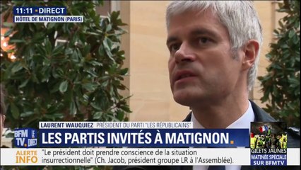 À la sortie de sa consultation avec le Premier ministre, Wauquiez juge leurs échanges "pas rassurants"