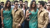 Priyanka Chopra spotted in Green saree and sindoor with Nick Jonas at Jodhpur airport; Watch Boldsky