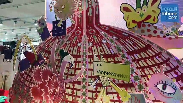 BEZIERS - Inauguration des vitrines de Noël des Galeries Lafayette