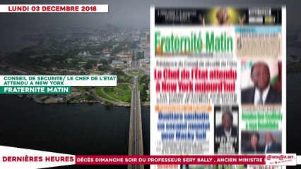 Le Titrologue 03 décembre 2018 - Les missions de Bédié ont été exécutées