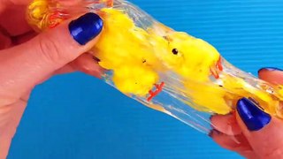 Mixing Random Things Into Clear Slime - Chicks And Easter Eggs