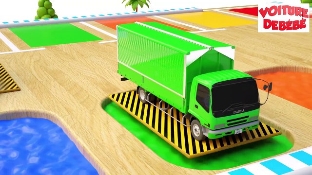 Apprendre Les Couleurs Avec Les Véhicules De Rue - Couleurs De L'eau Slide Pour Les Enfants