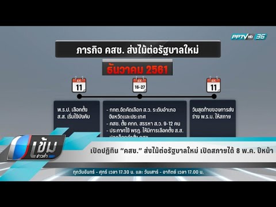 เปิดปฏิทิน “คสช.” ส่งไม้ต่อรัฐบาลใหม่ เปิดสภาฯไ...