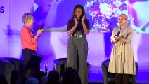 Michelle Obama speaks at London girls' school