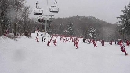 Hundreds of Santas hit the ski slopes for charity