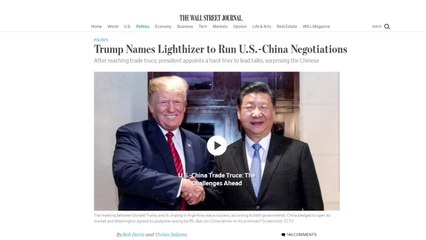 '강경파' 美USTR 대표가 협상 주도...中 압박 강화 / YTN