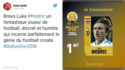 Le Croate Luka Modric remporte le Ballon d’or 2018