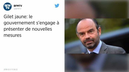 Gilet jaune: le gouvernement s'engage à présenter de nouvelles mesures