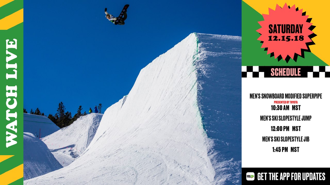 Day 3: 2018 Dew Tour Breckenridge – Men’s Snowboard Modified Superpipe Final Presented by Toyota + Men’s Ski Slopestyle Final
