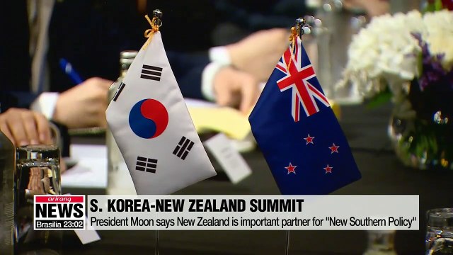 President Moon Jae-in and New Zealand PM Jacinda Ardin agree to boost bilateral cooperation