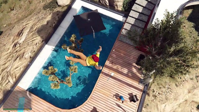 GTA V funny crazy falls water fails episode.2[Euphoria physics]