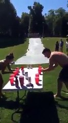 Funny video of water drinking competition game