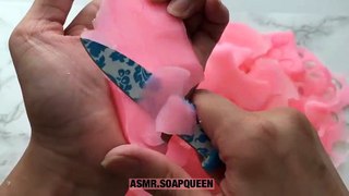 Cutting pink soft soap- ASMR