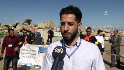 Filistinli gönüllülerden Gazze'de kıyı temizliği - GAZZE