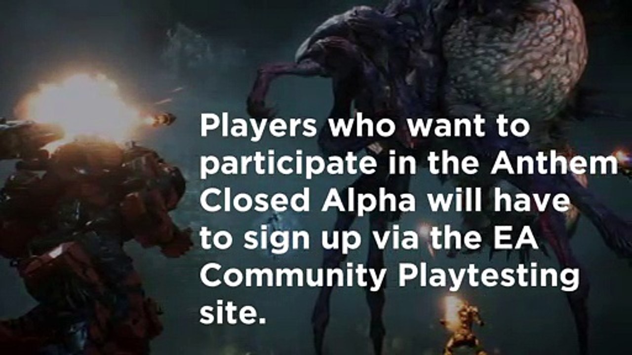 Anthem Closed Alpha Begins December 8 for PlayStation 4, Xbox One, and PC