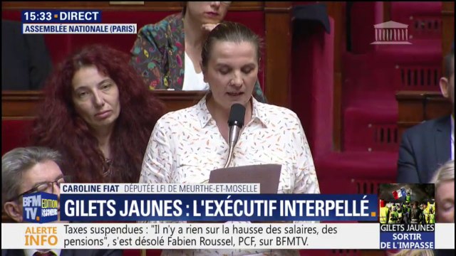Gilets Jaunes: Vos annonces, c'est du bricolage, un enfumage , lance la députée Caroline Fiat aux membres du gouvernement