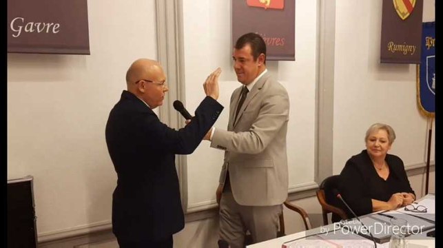 Prestation de serment du bourgmestre Claudy Demarez à Chièvres