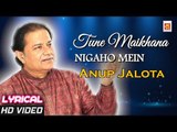 Tune Maikhana Nigaho Mein - ANUP JALOTA (LYRICAL GHAZAL) | Superhit Tanhai Ghazal | Musicraft