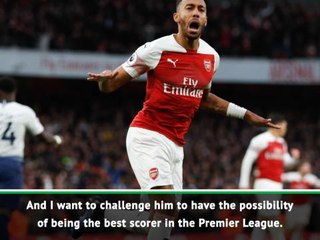 Emery wants Aubameyang to be Premier League's top goalscorer