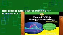 Best product  Excel VBA Programming For Dummies (For Dummies (Computer/Tech))