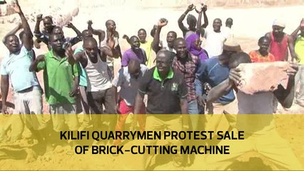 Kilifi quarrymen protest sale of brick-cutting machine