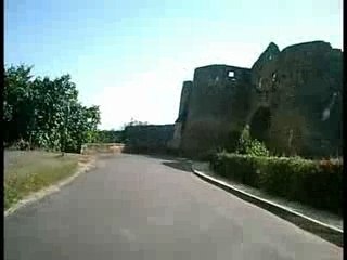 Into Domme on the bikes