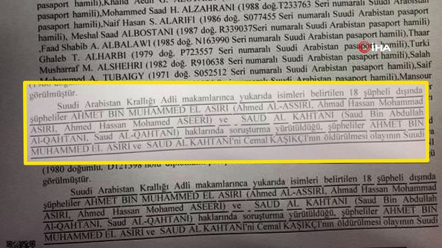 İstanbul Cumhuriyet Başsavcılığı Cemal Kaşıkçı cinayeti soruşturması kapsamında Saud Al Kahtani ve Ahmet Bin Muhammed El Asıri hakkında 'tasarlayarak, canavarca hisle ve eziyet çektirerek kasten öldürme' suçlamasıyla yakalama kararı talep