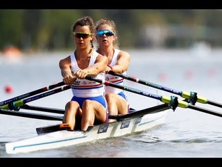 Charlotte Hodgkins Byrne & Anna Thornton discuss their win in the women's double sculls heats