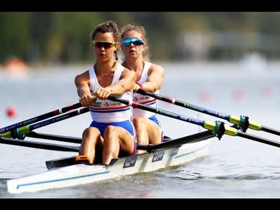 Charlotte Hodgkins Byrne & Anna Thornton discuss their win in the women's double sculls heats