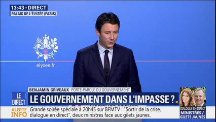 Benjamin Griveaux affirme que "le Président a demandé aux forces politiques, syndicales et au patronat de lancer un appel au calme"