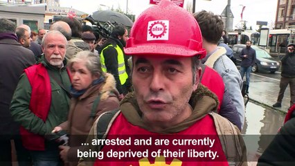 Protesters demand the release of jailed Istanbul airport workers