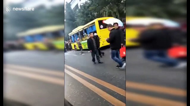 Chinese man ignites explosive on bus injuring 17