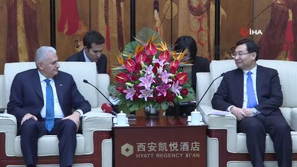 TBMM Başkanı Yıldırım, Şensi Eyalet Halk Kongresi Daimi Komitesi Başkanı Hu ile Görüştü