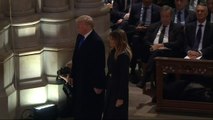 Trumps get frosty welcome from Clintons at Bush funeral