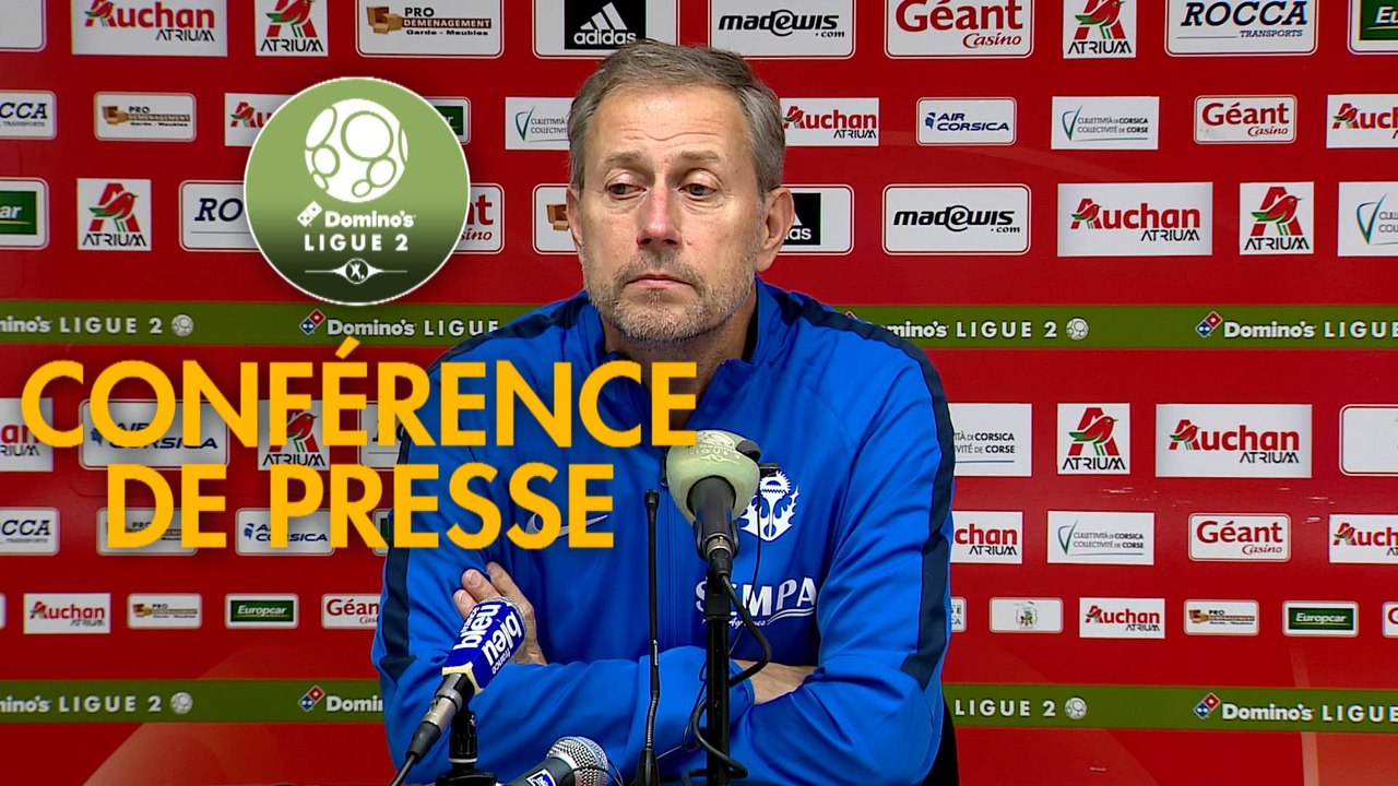 Conférence de presse AC Ajaccio - AS Nancy Lorraine (1-1) : Olivier PANTALONI (ACA) - Alain PERRIN (ASNL) - 2018/2019